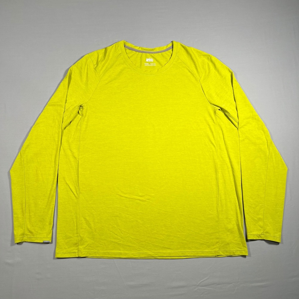 REI Co-op Swiftland Running‎ T-Shirt Mens XL Long Sleeve Performance Lime Green